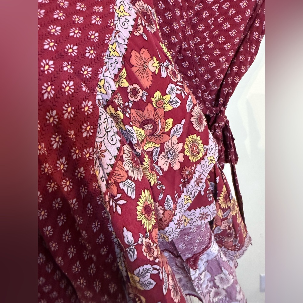 Band of Gypsies Burgundy Floral Maxi Dress *GREAT USED CONDITION* - Picture 7 of 11